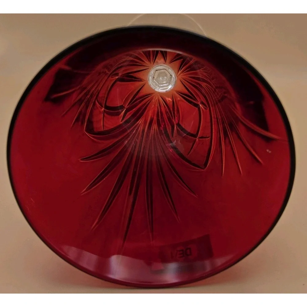 Red Waterford Goblet Vintage Crystal Stemmed Goblet